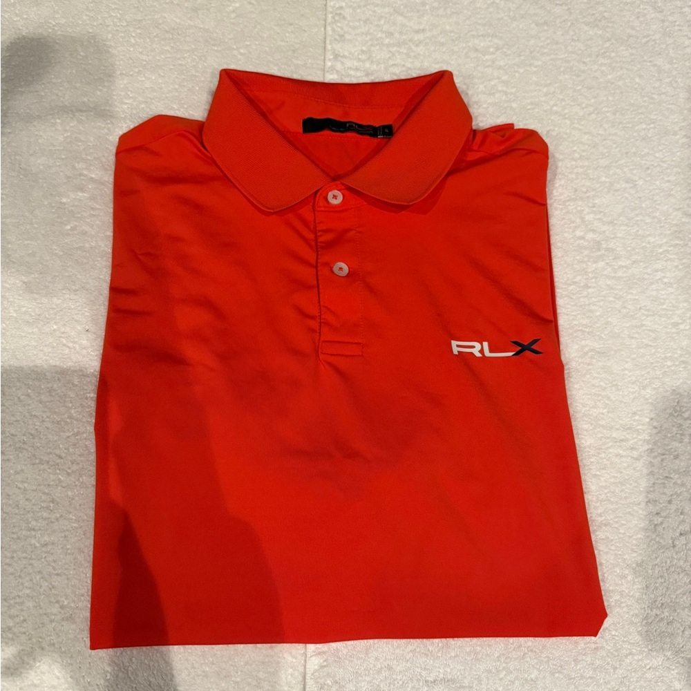 Mens RLX Ralph Lauren Golf Performance Polo Shirt, Orange XL